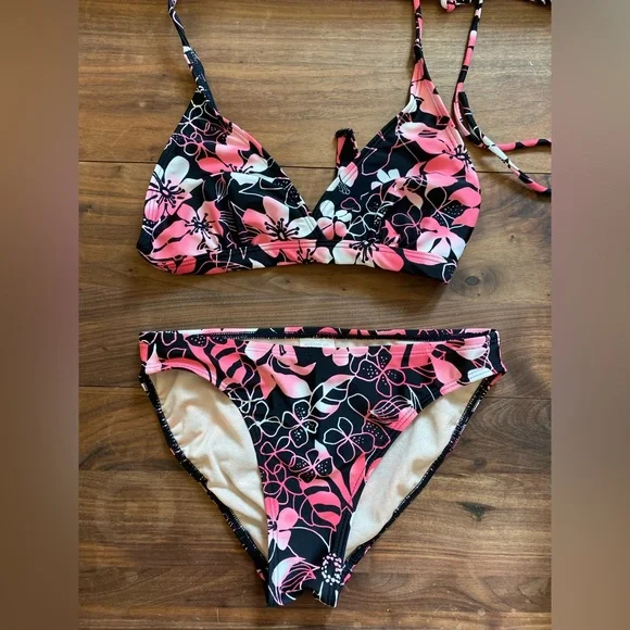 Pink/black bikini set - Picture 1 of 3